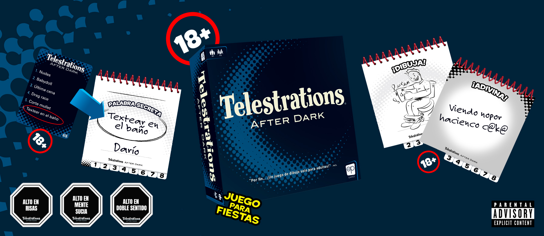 Asmodee Telesketch After Dark – Lustiges Partyspiel Für Erwachsene (18+), 4–8 Spieler